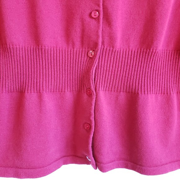 Bamboo Traders Burgundy Womens Cardigan fitted waist  3/4" Sleeve Size Small - Picture 4 of 11